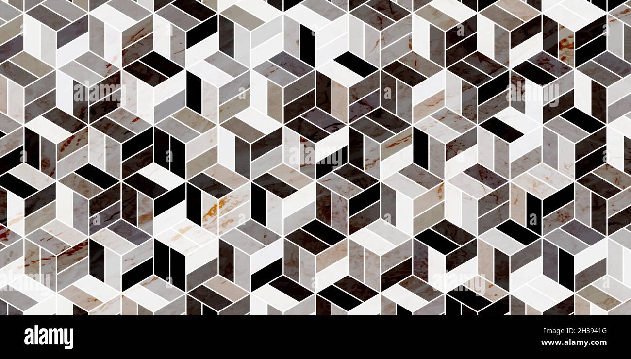 Abstraktes geometrisches Muster polygonale Form dunklen Hintergrund Luxus mit Marmor-Textur Stock Vektor