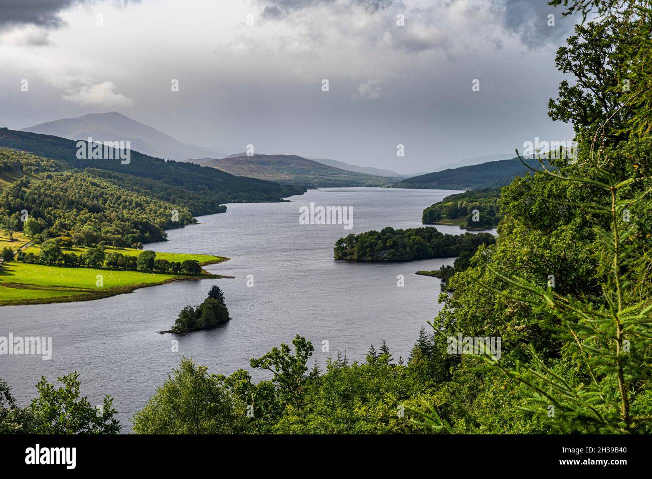 Queen's Blick über Loch Tummel, Schottland, Großbritannien Stockfoto