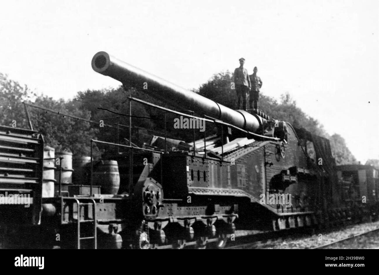 Ein riesiges 274 mm französisches Eisenbahngewehr Stockfoto