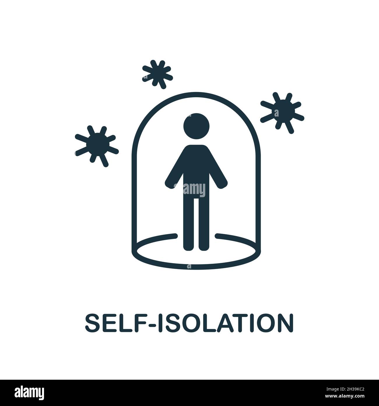 Symbol für Selbstisolierung. Monochromes Schild aus der Lockdown-Sammlung. Creative Self-Isolation Icon Illustration für Web-Design, Infografiken und mehr Stock Vektor