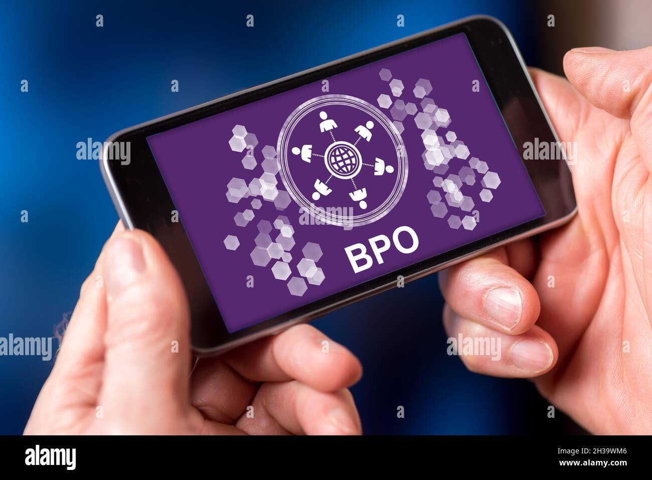 Smartphone-Bildschirm mit einem bpo-Konzept Stockfoto
