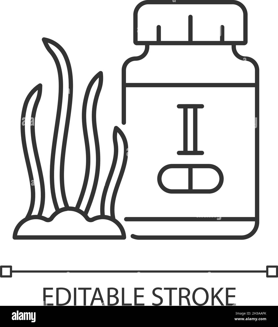 Jod ergänzt lineares Symbol Stock Vektor