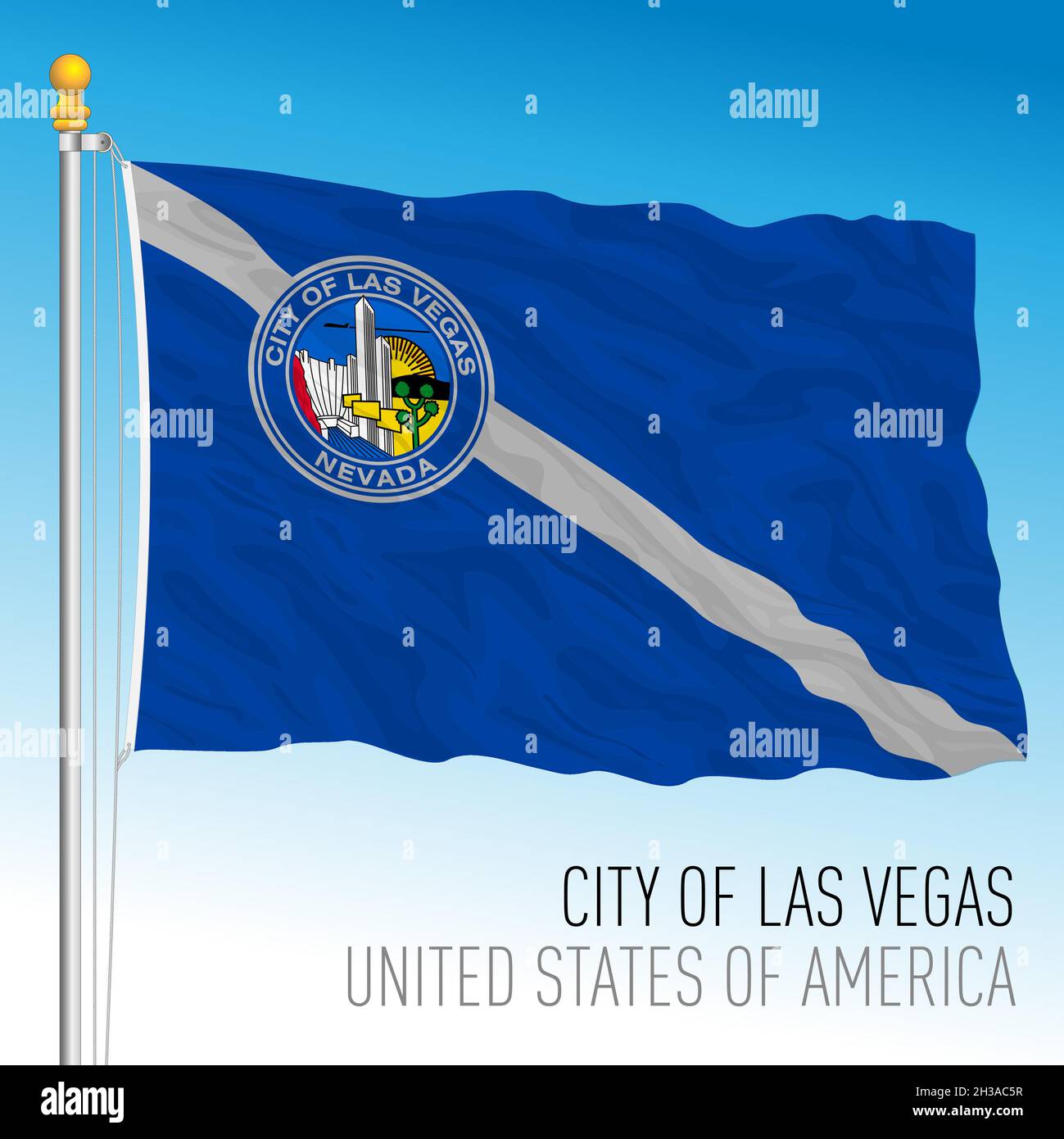 Flagge der Stadt Las Vegas, Nevada, USA, Vektorgrafik Stock Vektor