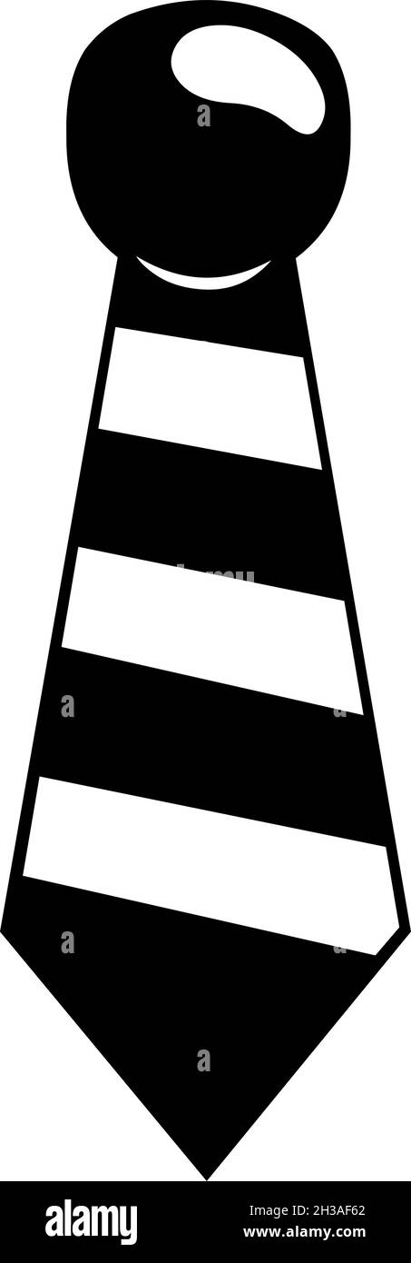 Vektor-Illustration der schwarzen Krawatte mit weißen Streifen Stock Vektor