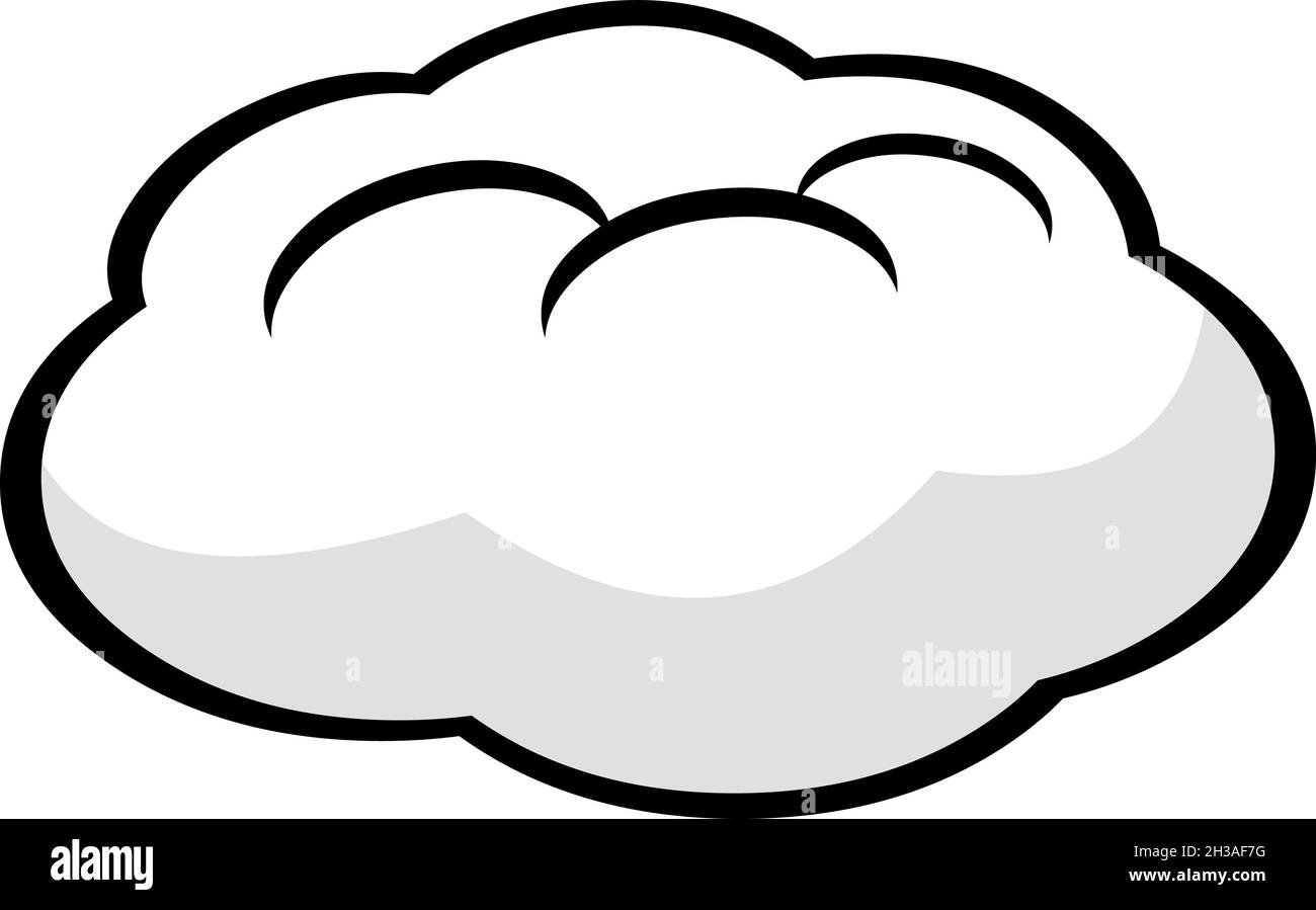 Vektordarstellung einer schwarz-weiß gezeichneten Wolke Stock Vektor