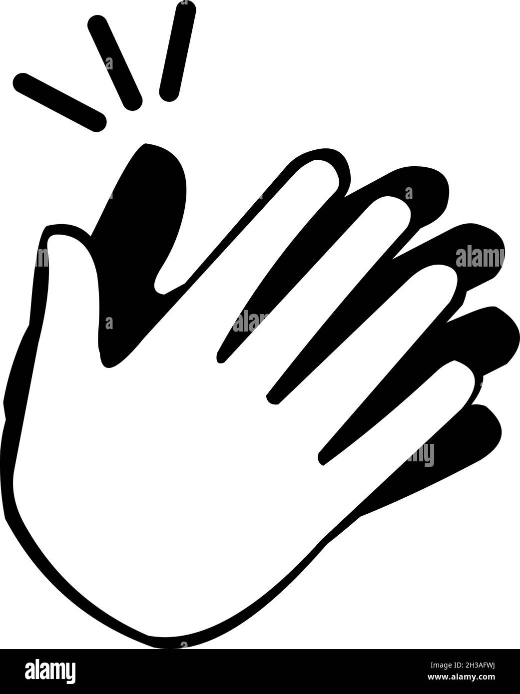 Vektor-Illustration von klatschenden Händen in schwarz und weiß Stock Vektor