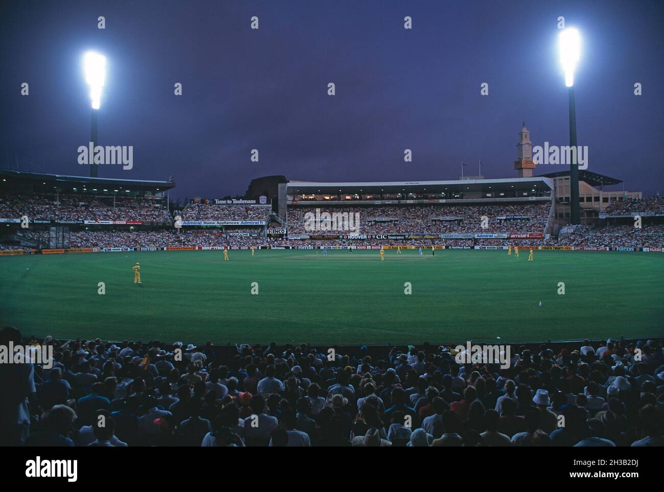 Australien. New South Wales. Sydney. Sportplatz. Cricket-Stadion bei Nacht. Stockfoto