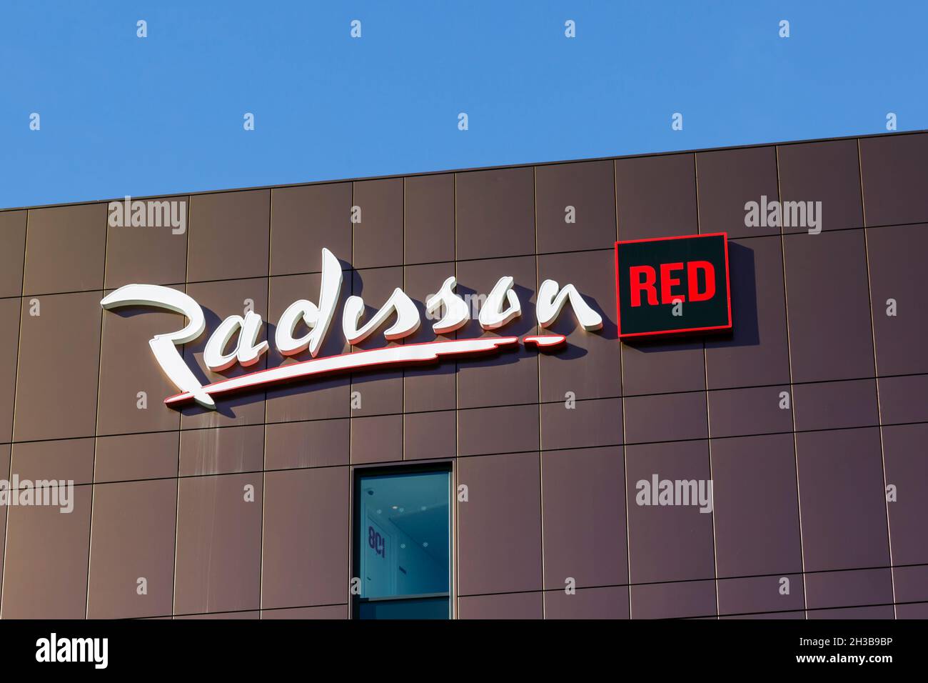 Radisson Red Hotel, Finnieston Quay, Glasgow, Schottland, Großbritannien Stockfoto
