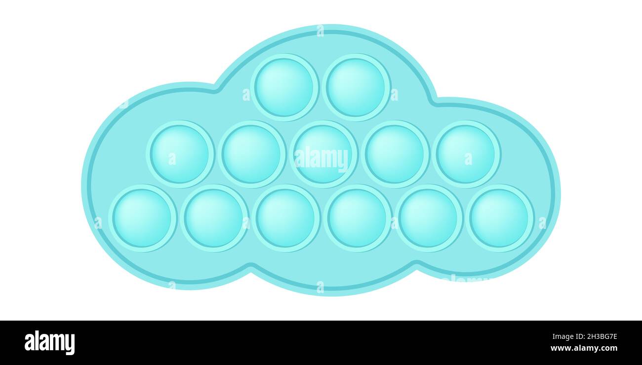 POPIT Cloud als modisches Silizium-Fidget-Spielzeug. Antistress Spielzeug für Fidget in Pastell Regenbogenfarben. Bubble Sensory popit Spielzeug. Vektorgrafik ist Stock Vektor