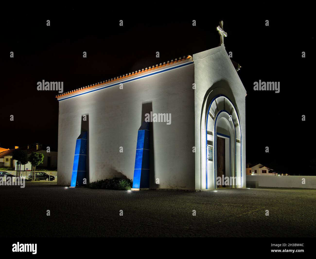 Kirche von Zambujeira do Mar in Alentejo, Portugal Stockfoto