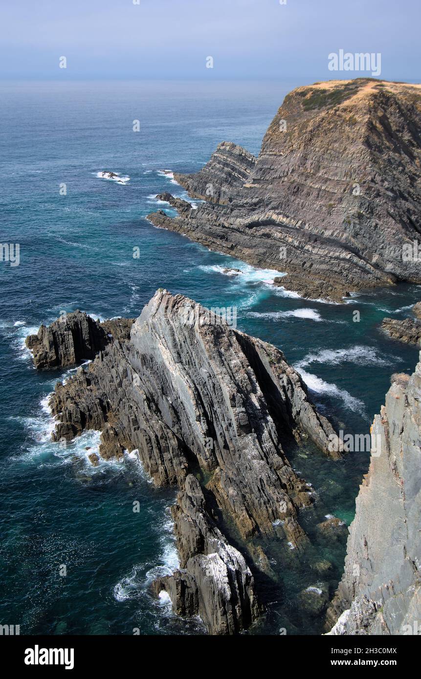 Cabo Sardão (Kap Sardao) Klippen und Meer in Alentejo, Portugal Stockfoto