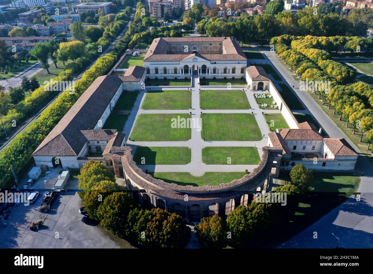 Mantua, Lobardy, Italien - 10.10.2015: Luftaufnahme des 'Te Palace' Stockfoto