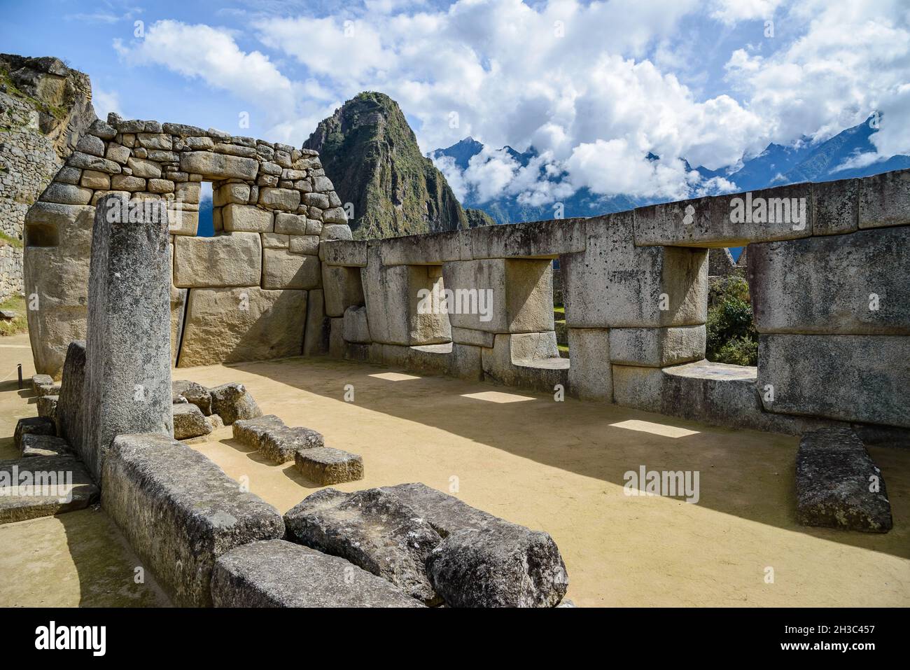 Tempel der drei Fenster in Machu Picchu, Cuzco, Peru. Stockfoto