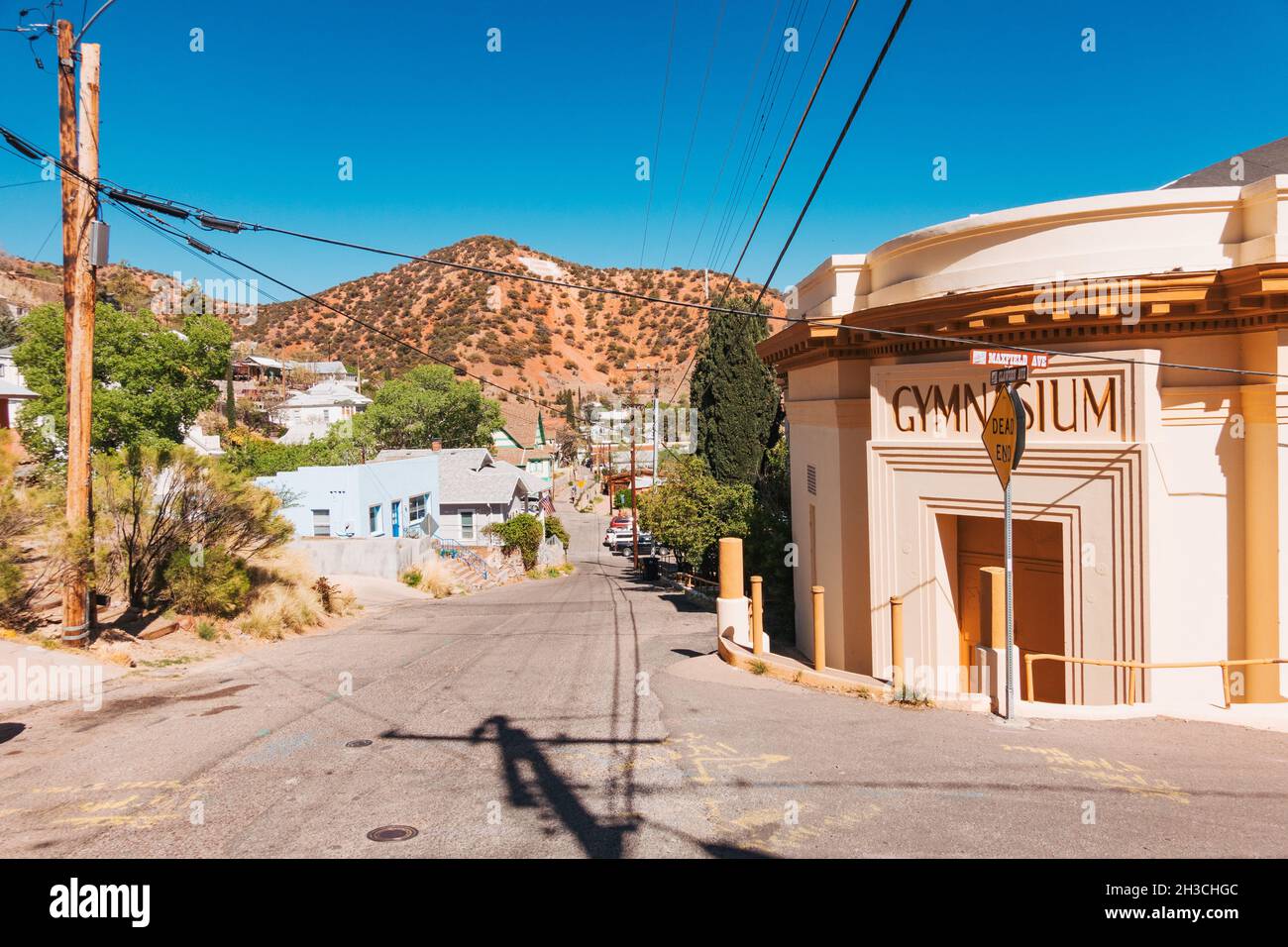 Das historische Gymnasium in Bisbee, Arizona Stockfoto