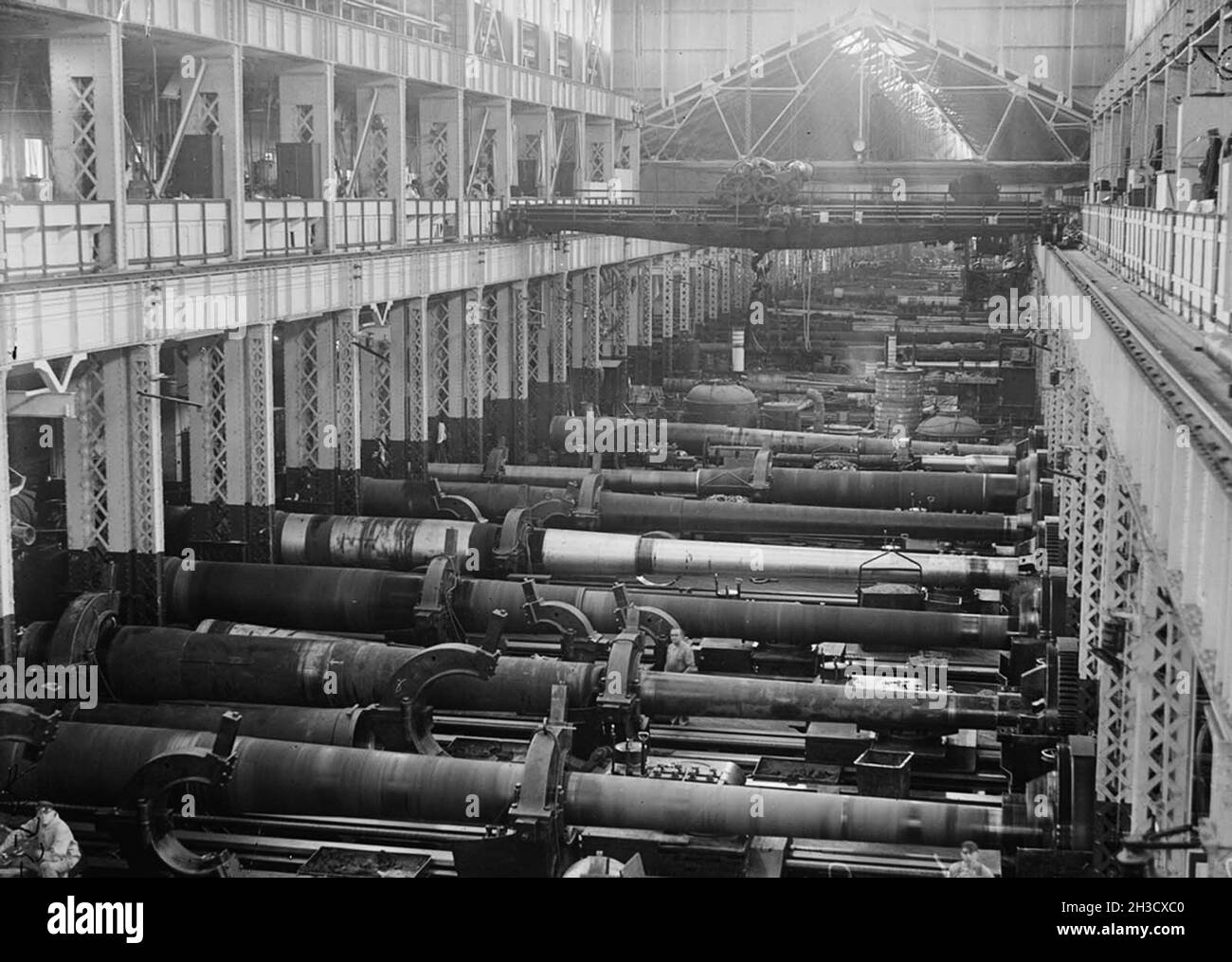 Große Waffen für Kriegsschiffe, die in den USA hergestellt werden Stockfoto