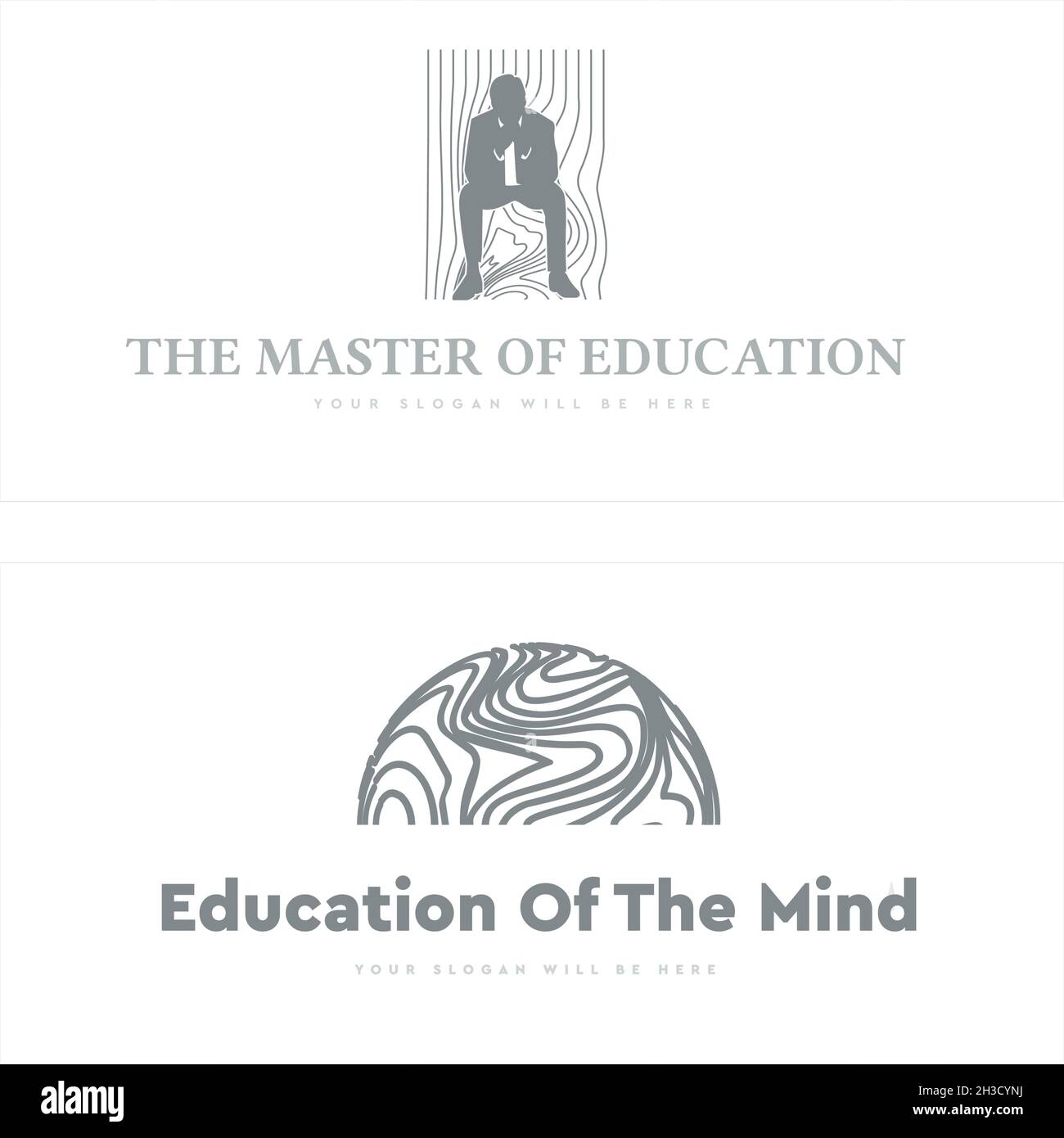 Bildung Unternehmen flache Linie Kunst global Mann Logo Design Stock Vektor