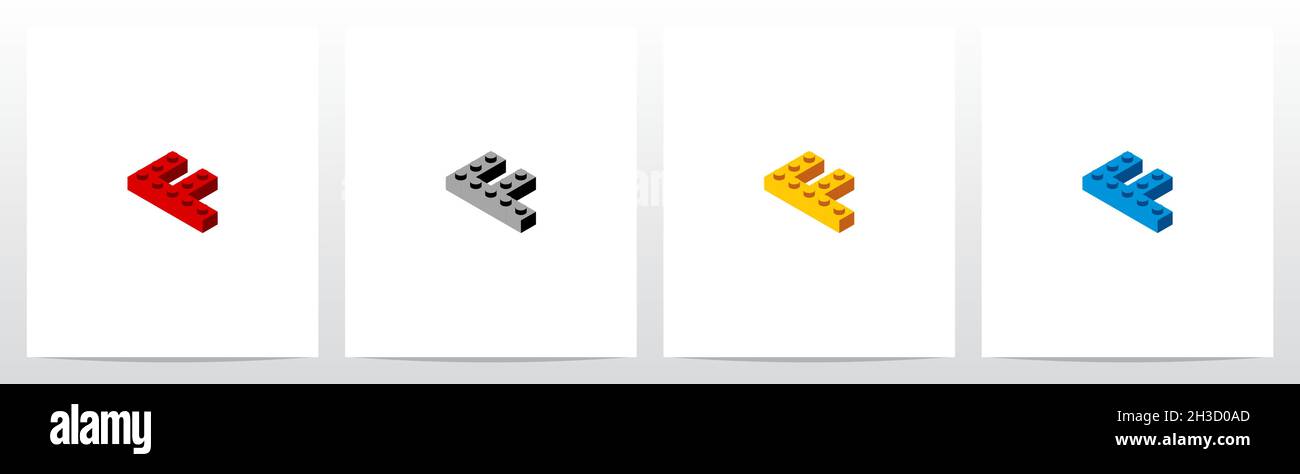 Spielzeugbaustein Buchstabe Logo Design F Stock Vektor