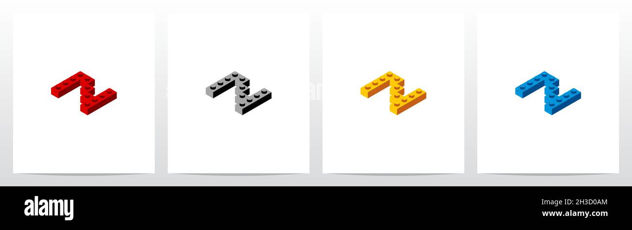 Spielzeugbaustein Buchstabe Logo Design Z Stock Vektor