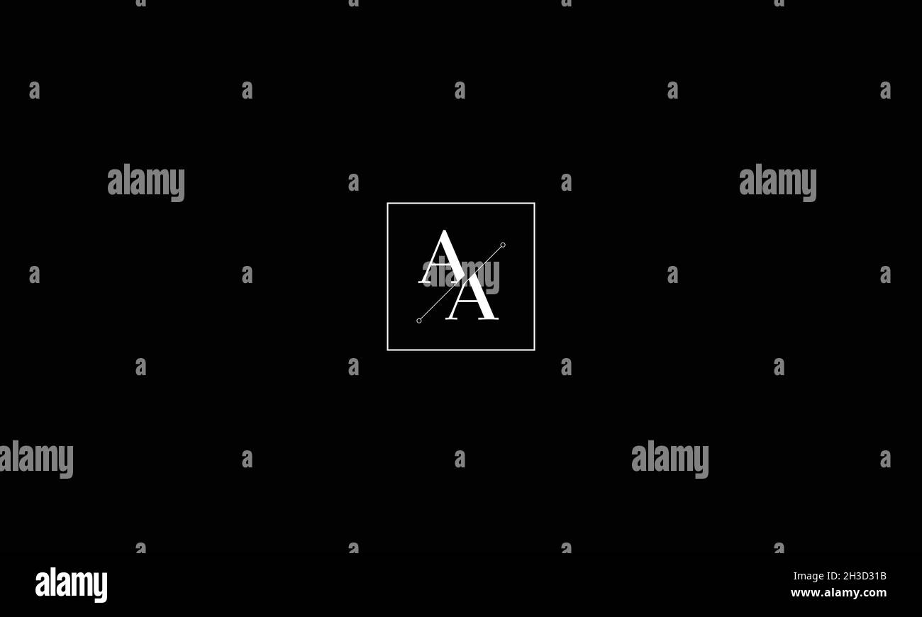 BUCHSTABEN AA-LOGO-DESIGN MIT NEGATIVEM PLATZEFFEKT FÜR DIE ILLUSTRATION Stock Vektor