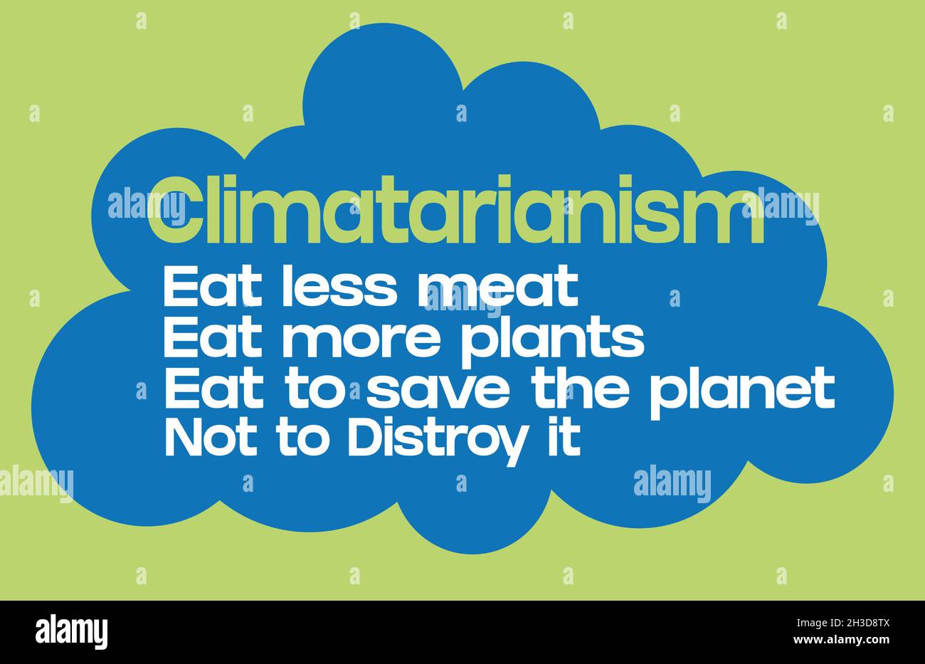 Go Climatarianism Message Vector Illustration, stoppen Sie die globale Erwärmung durch Veränderung der Essgewohnheiten Stock Vektor