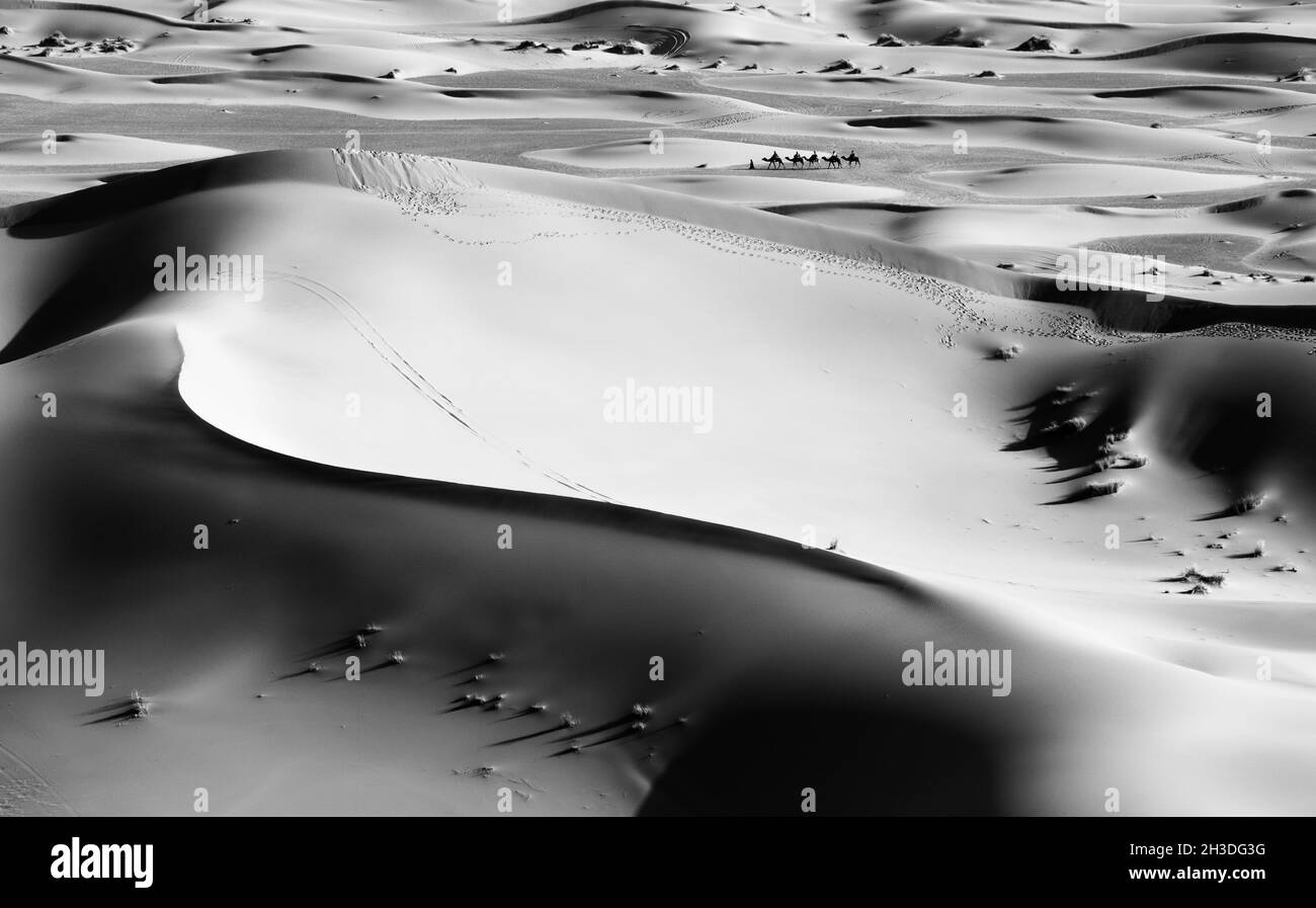 Aufnahme einer trockenen Sandwüste Stockfoto