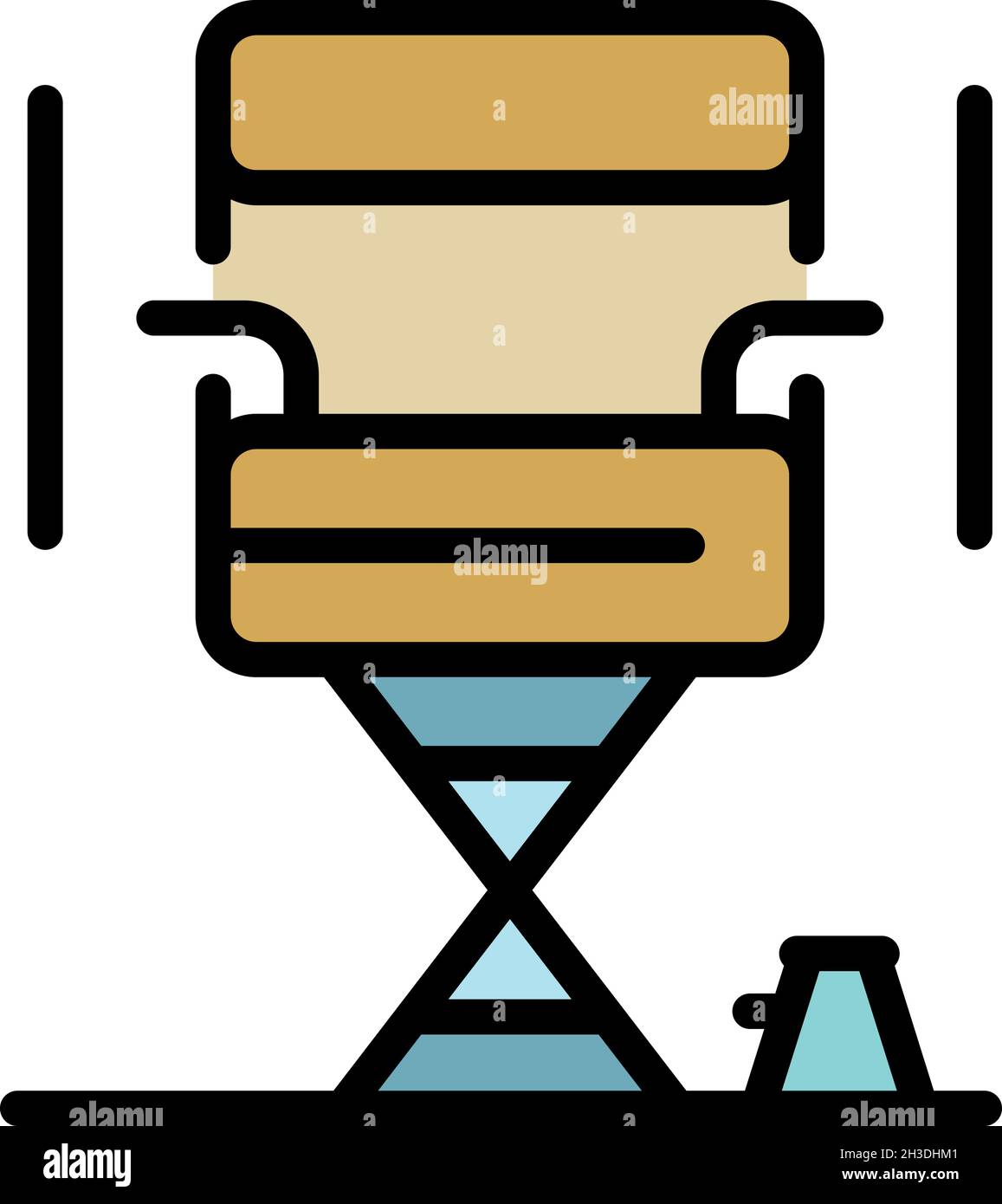 Symbol des Regisseursvorsitzes. Outline Directors Stuhl Vektor Symbol Farbe flach isoliert Stock Vektor