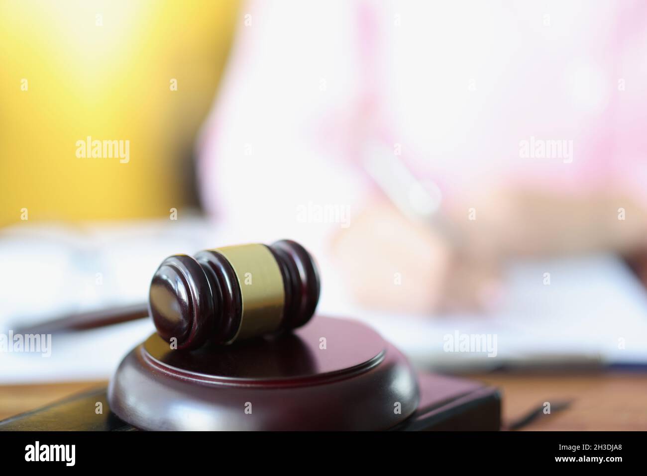 Holz Richterhammer und Resonanzboden Stockfoto