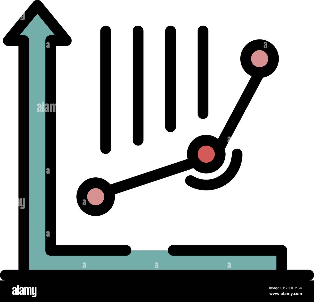 Symbol für Exponentendiagramm. Kontur Exponenten Diagramm Vektor Symbol