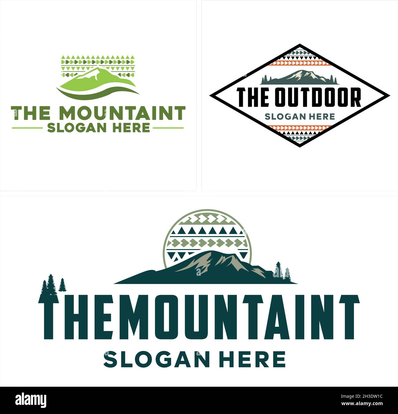 Modernes Reisepark Mountain Outdoor Urlaub Logo Design Stock Vektor