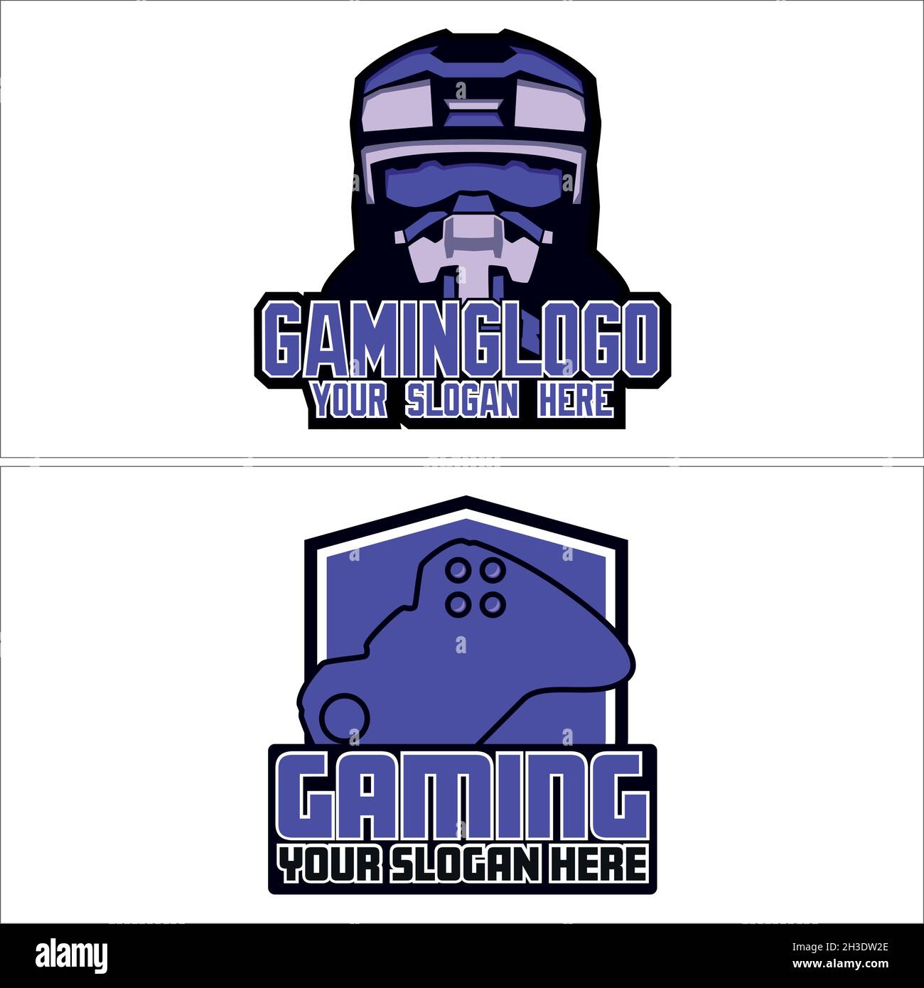 Satz Abzeichen Gaming Technologie Wettbewerb Logo Design Stock Vektor
