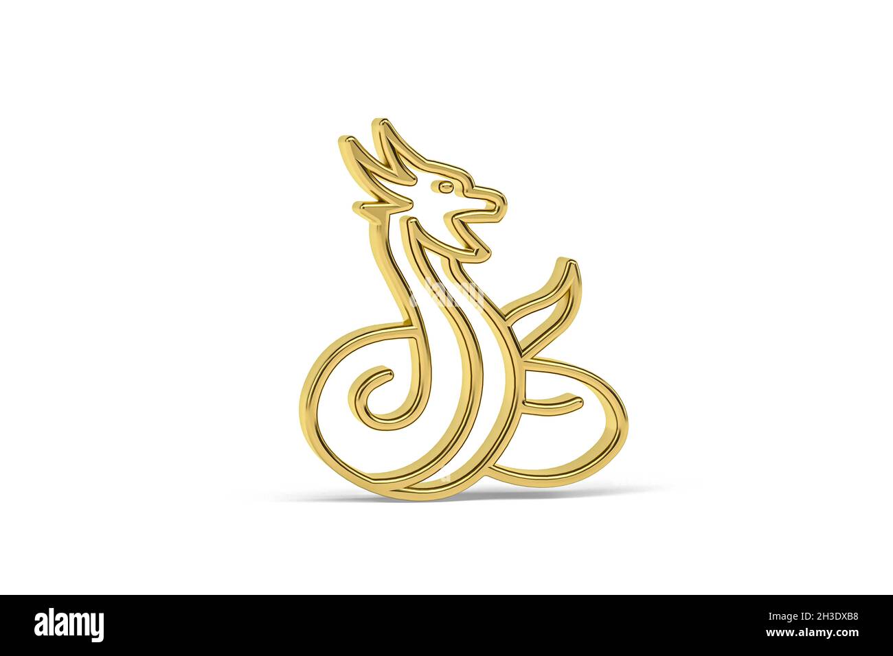 Goldenes 3dBasiliskSymbol auf weißem Hintergrund isoliert 3dRendering Stockfotografie Alamy