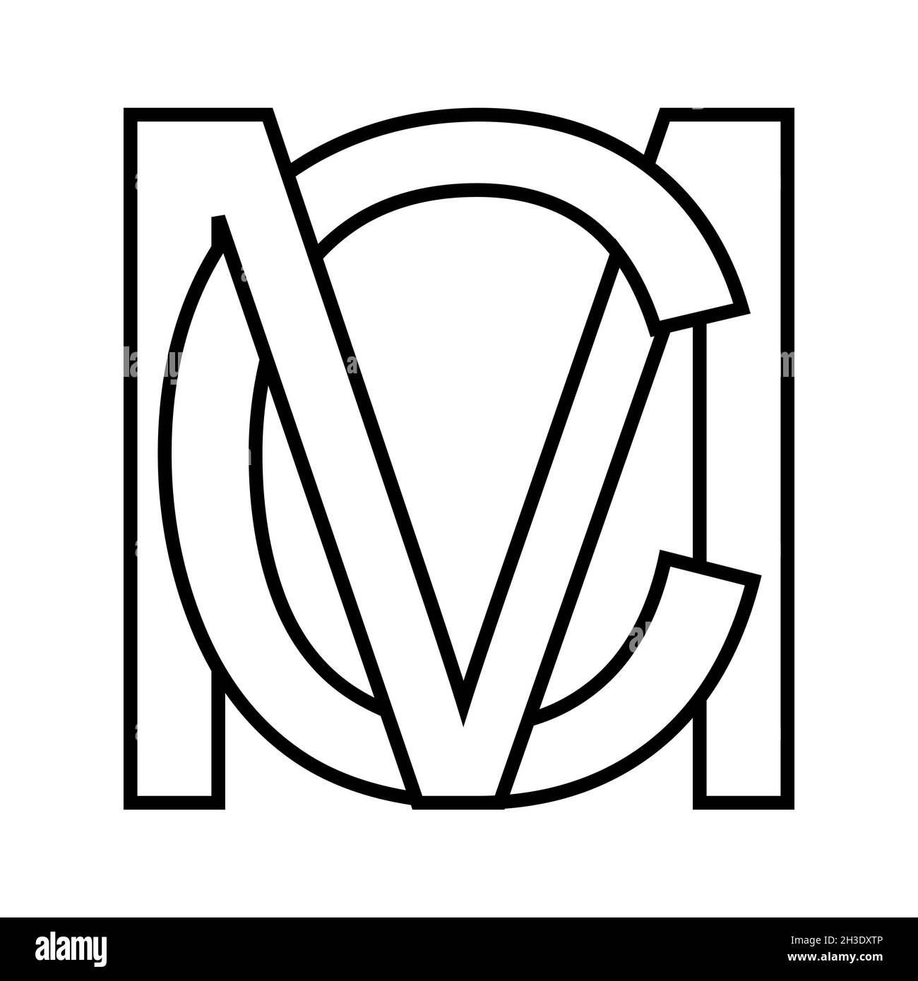 Logo Zeichen mc cm Symbol Zeichen interlaced Buchstaben m c Stock Vektor