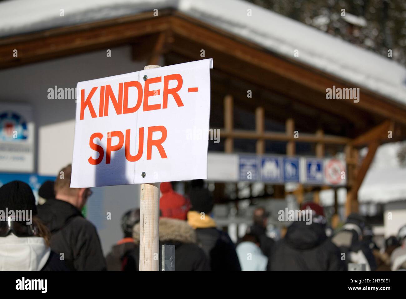 Skiliftstation, Kinderbahn, Österreich Stockfoto