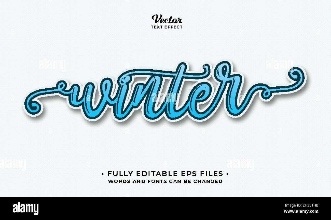 Winter minimalistischer Texteffekt editierbar eps cc Stock Vektor
