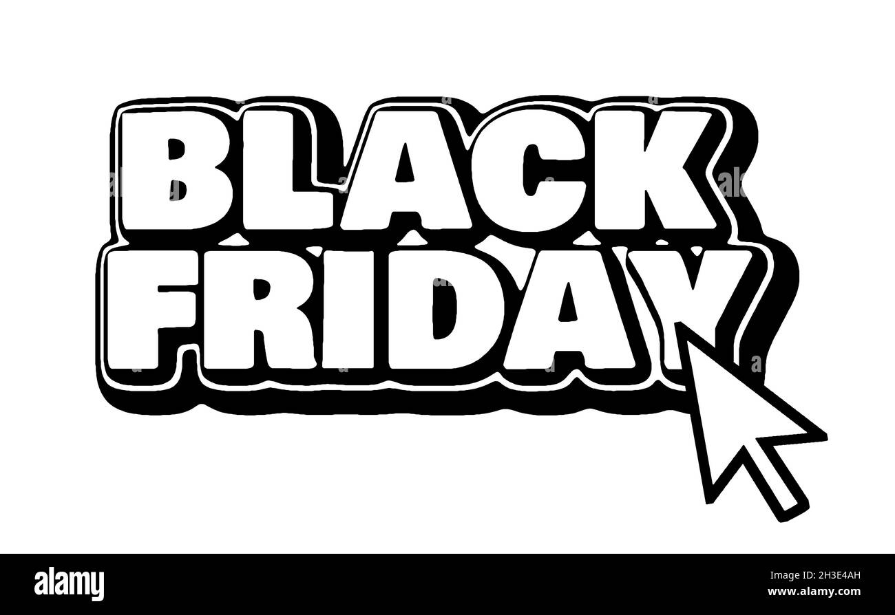 Black Friday Sale Schild, Anhänger oder Banner Stockfoto