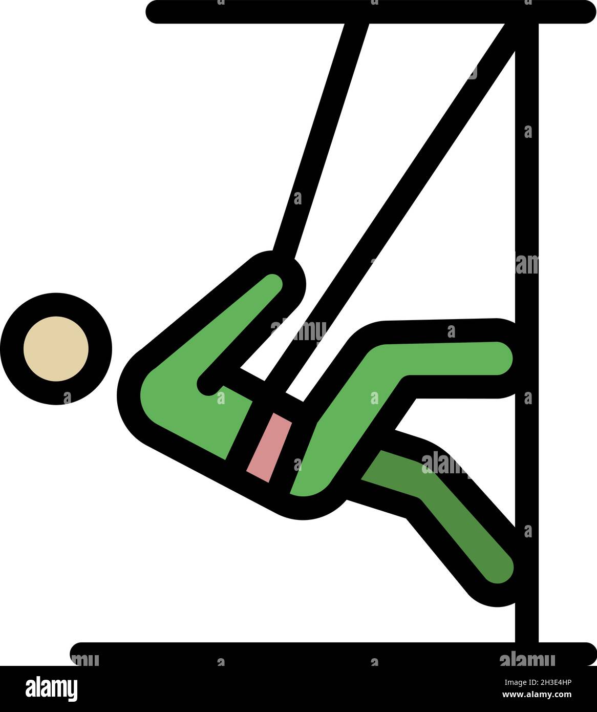 Symbol für Kletterer im Training. Outline Kletterer in Training Vektor Symbol Farbe flach isoliert Stock Vektor