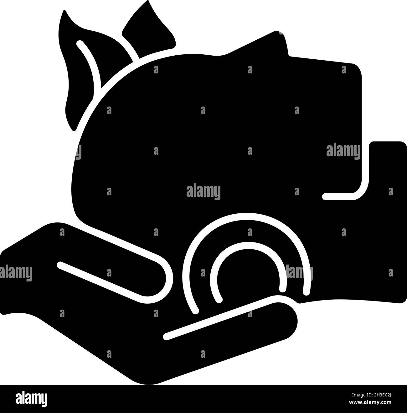 Craniosacral Therapie schwarzes Glyphsymbol Stock Vektor