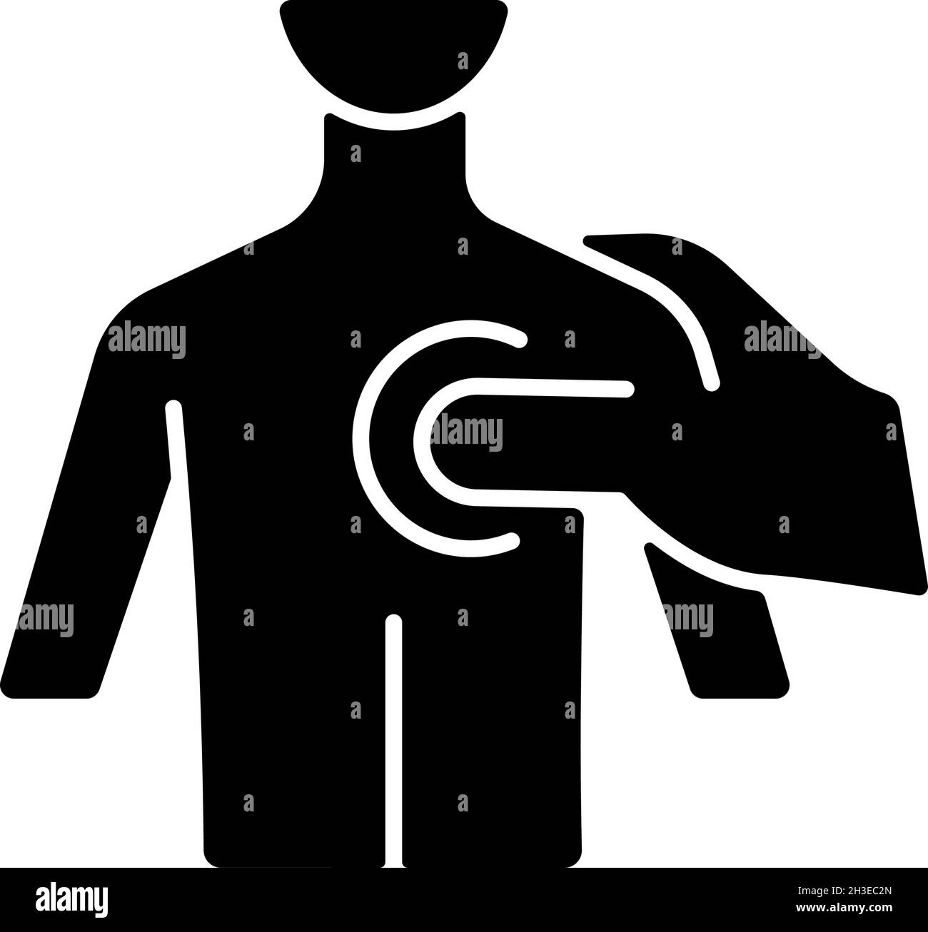 Triggerpunkte massieren schwarzes Glyphensymbol Stock Vektor