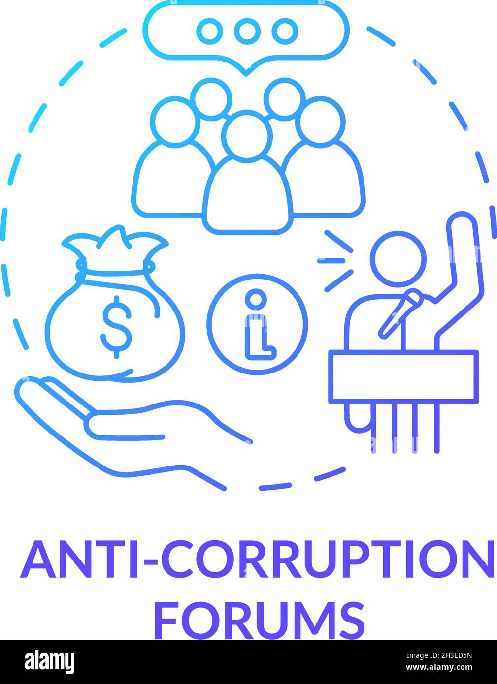 Symbol für das Konzept „Anti Corruption Connventions“ Stock Vektor