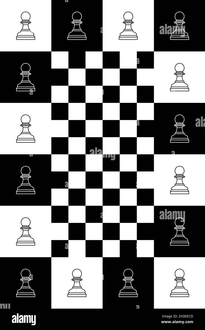 Schachfiguren auf einem Schachbrett Stock Vektor