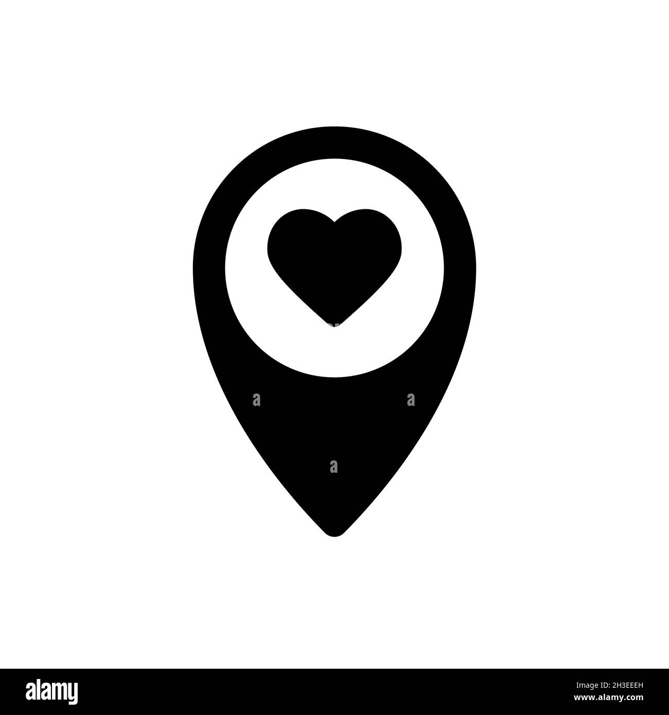 PIN-Symbol Herz. Einfaches Design Stock Vektor