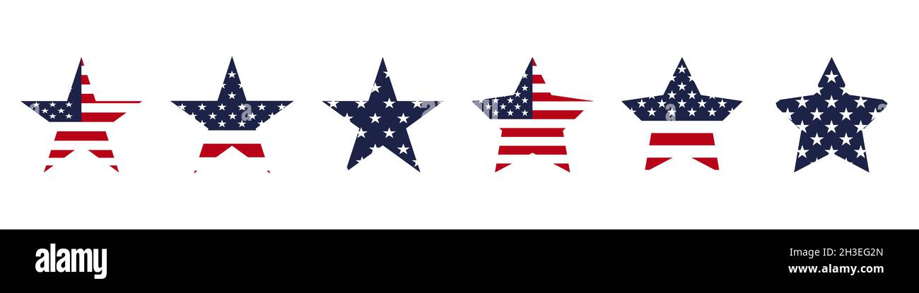 USA Stars Icon Set. Urlaubskonzept USA Stock Vektor