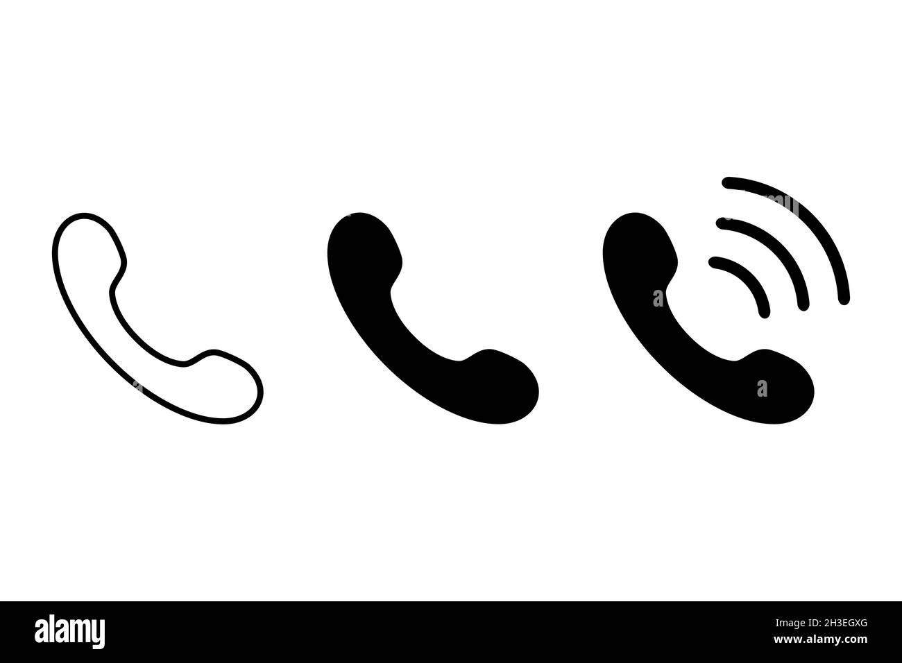 Symbol für Anruf am Mobilteil eingestellt. Einfaches Design Stock Vektor