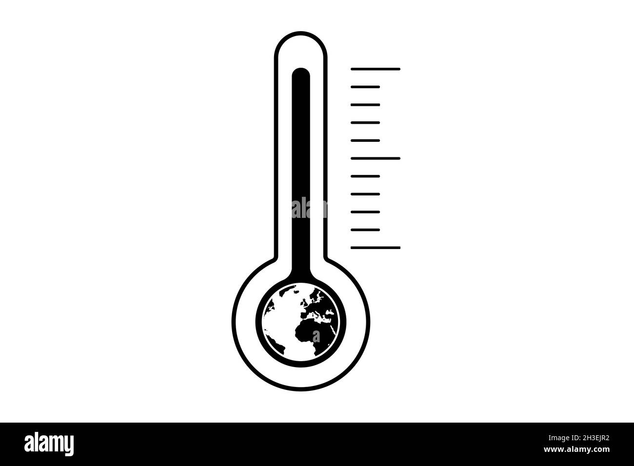 Globale Erwärmung. Erde im Thermometer Stock Vektor