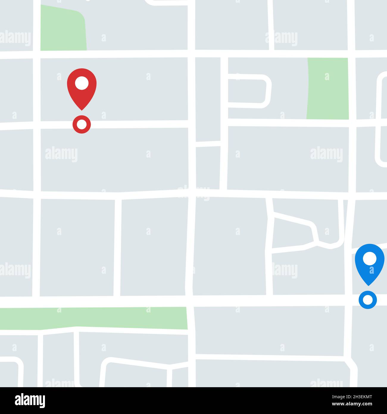 GPS-Kartenposition mit Pins Stock Vektor