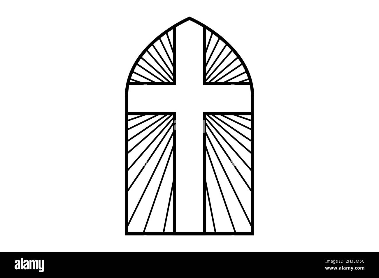 Сhurch Buntglasfenster Symbol Stock Vektor