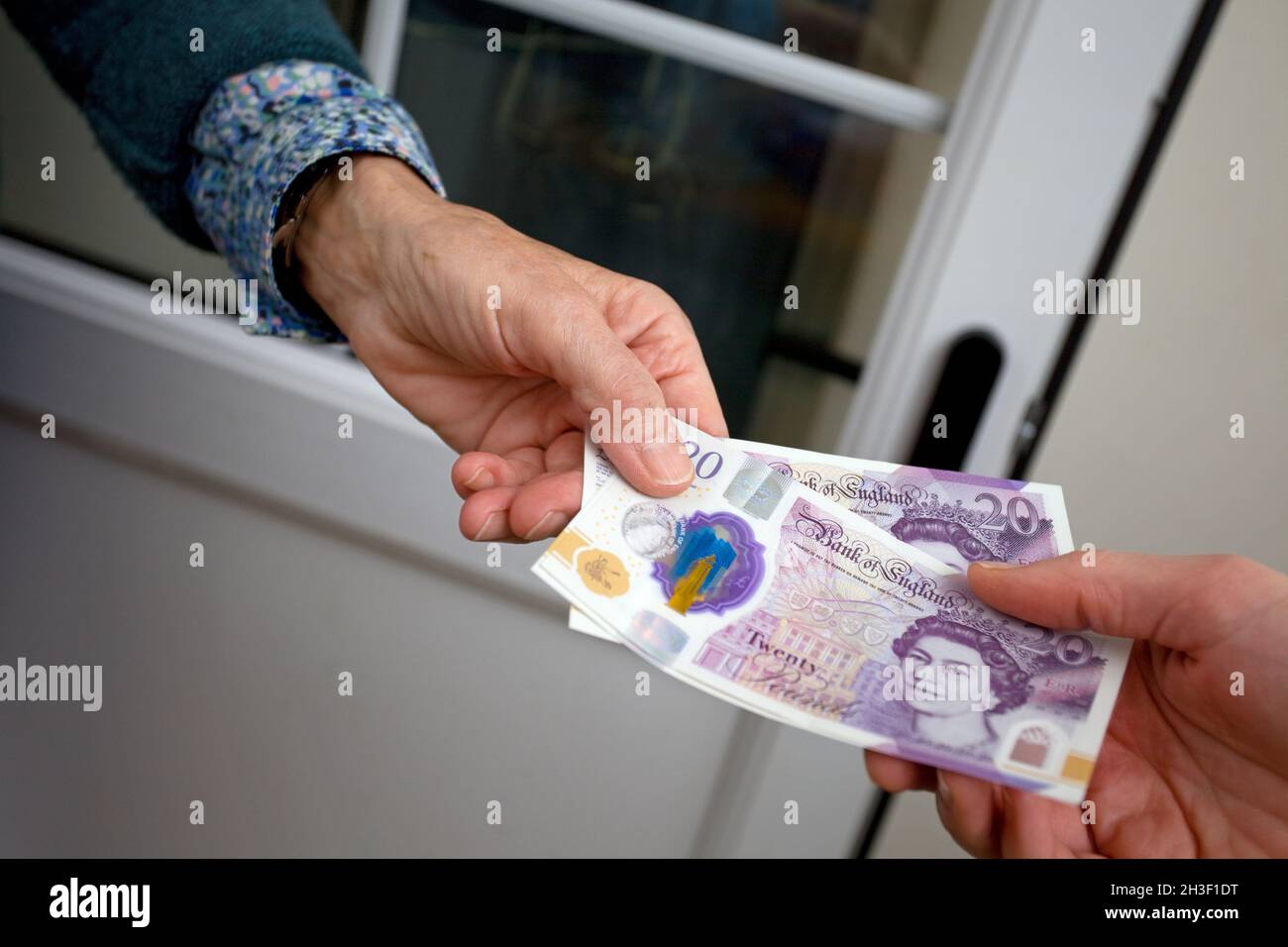Zahlung in bar. uk Stockfoto