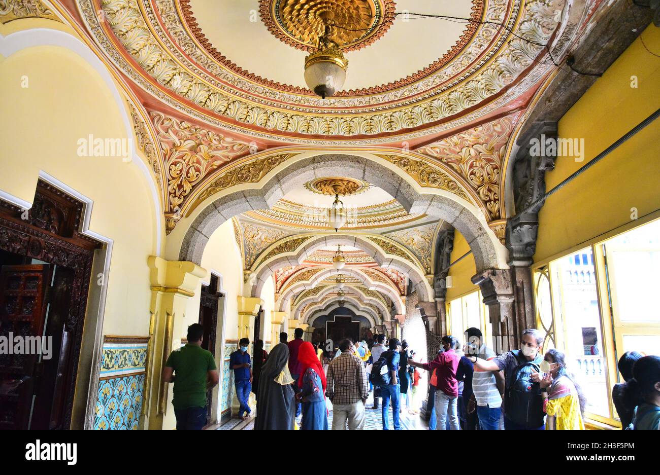 Innenraum des mysore Palastes, Karnataka, indien Stockfoto
