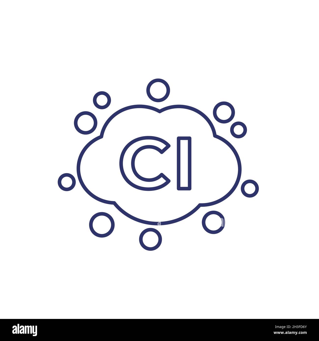 Symbol für Chlorgasleitung, Vektor Stock Vektor