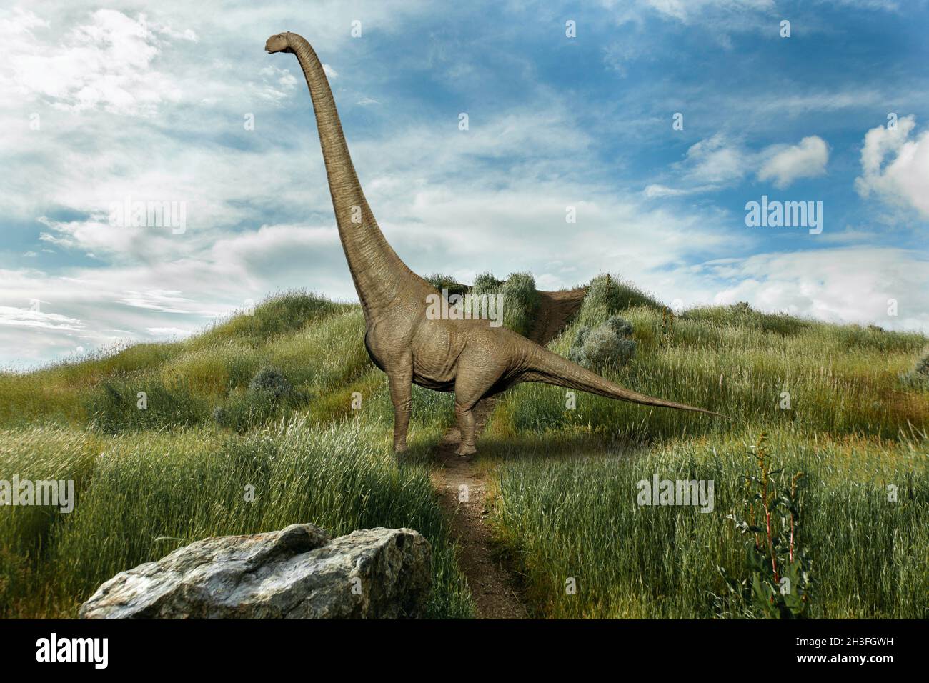 Dreadnoughtus Dinosaurier Stockfoto